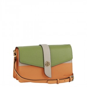 Apricot Pierre Cardin Leather Crossbody Clutch Bag | 2436-ETPMH