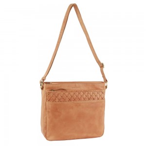 Apricot Pierre Cardin Leather Embossed Crossbody Bag | 6540-LFXKH