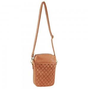 Apricot Pierre Cardin Leather Embossed Phone Crossbody Bag | 0924-QEKUX