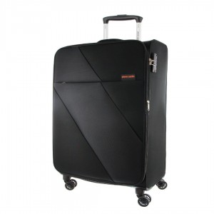 Black Pierre Cardin 55cm CABIN Soft-Shell Suitcase | 9120-XHEKI