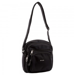 Black Pierre Cardin Anti-Theft Cross Body Bag | 0873-UXKSO