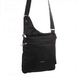 Black Pierre Cardin Anti-Theft Cross Body Bag | 0461-UZFWD