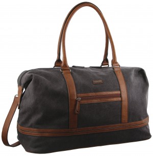 Black Pierre Cardin Canvas Overnight Bag | 1895-ARVGT