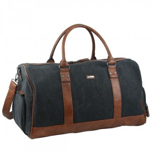 Black Pierre Cardin Canvas Overnight Duffle Bag | 9436-SGUYD