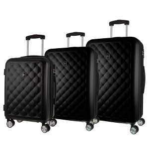 Black Pierre Cardin Hard Shell 3-Piece Luggage Set | 2371-GQRDA