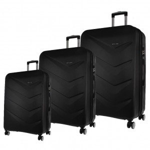 Black Pierre Cardin Hard Shell 3-Piece Luggage Set | 5719-ULNBX