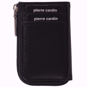 Black Pierre Cardin Italian Leather Key + Credit Card Holder | 1093-CAUTR