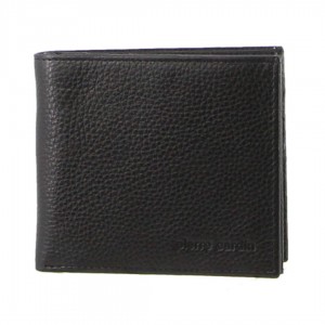 Black Pierre Cardin Italian Leather Tri-Fold Wallet | 2307-KDEYC