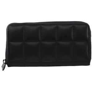 Black Pierre Cardin Italian Pleated Leather Zip Wallet | 1724-PGIRW