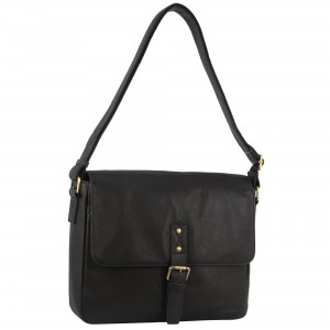 Black Pierre Cardin Leather Business Satchel | 5127-DFUBY