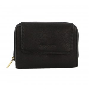 Black Pierre Cardin Leather Compact Bi-Fold Tab Wallet | 8604-XFRBI