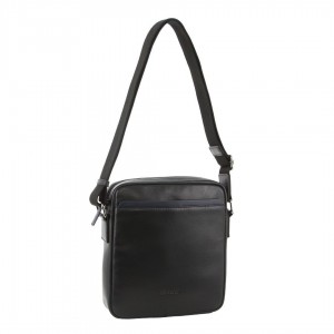 Black Pierre Cardin Leather Cross-Body Bag | 2684-TBKPU