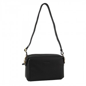 Black Pierre Cardin Leather Cross-Body Bag Clutch | 8635-IPQLC