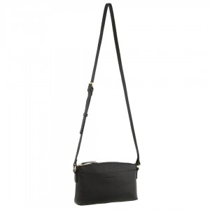 Black Pierre Cardin Leather Crossbody Bag | 5082-WFIGA