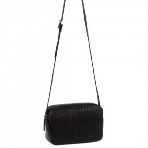 Black Pierre Cardin Leather Double Zip Bag | 0473-UTHNX