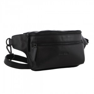 Black Pierre Cardin Pirre Cardin Leather 3-Way Sling Bag | 2483-ESGLT