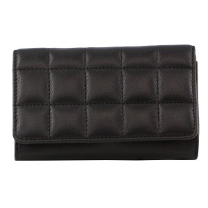 Black Pierre Cardin Pleated Leather Tri-Fold Wallet | 7951-YPAQD