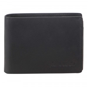 Black Pierre Cardin Rustic Leather Bi-Fold Wallet | 1368-ZTHGM