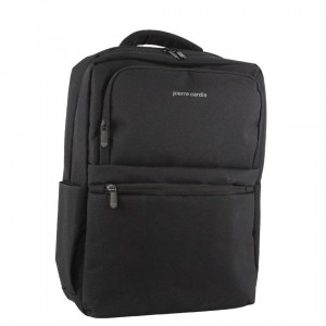 Black Pierre Cardin Travel & Business Backpack with Built-in USB Port | 0695-YEZRF