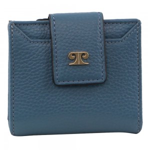 Blue Pierre Cardin Leather Flip-over Bi-fold Wallet | 3862-DEROU