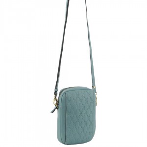 Blue Pierre Cardin leather Textured Design Phone Bag | 6720-HWPSN