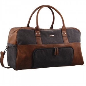 Brown Pierre Cardin Canvas Overnight Bag | 2310-KDYFR