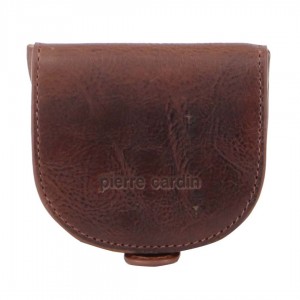 Brown Pierre Cardin Italian Leather Coin Purse | 6380-PFASI