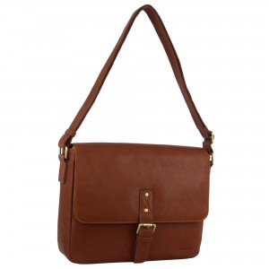 Brown Pierre Cardin Leather Business Satchel | 7892-YEQSJ