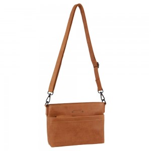 Brown Pierre Cardin Leather Cross-Body Bag | 2643-BYKSM