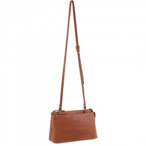 Brown Pierre Cardin Leather Crossbody Bag | 2853-XSVEQ