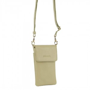 Brown Pierre Cardin Leather Phone Cross-Body Bag | 1698-KUFRP