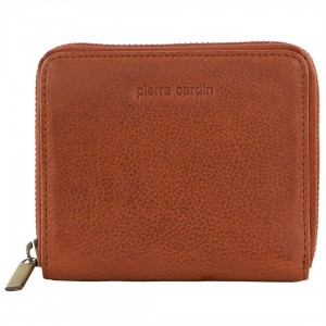 Brown Pierre Cardin Leather Zip around wallet | 2190-EYWOB