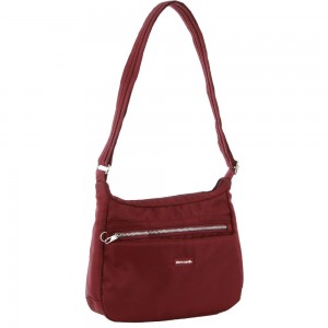 Burgundy Pierre Cardin Anti-Theft Cross Body Bag | 5760-AOLMU