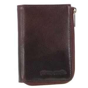 Chocolate Pierre Cardin Italian Leather Key + Credit Card Holder | 2589-OLAND