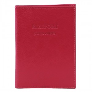 Fuchsia Pierre Cardin Leather Passport Wallet Cover | 9124-UYPKW