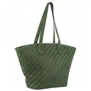 Green Pierre Cardin Woven Embossed Leather Shoulder Bag | 2734-IQYHA