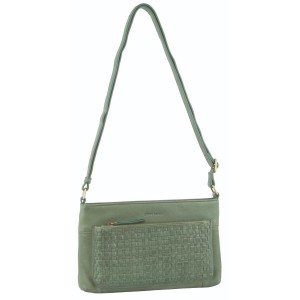 Green Pierre Cardin Woven Leather Blazer Bag | 5487-VATYQ