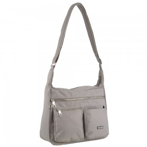 Grey Brown Pierre Cardin Anti-Theft Cross Body Bag | 8593-MZLDI