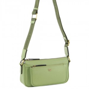 Jade Pierre Cardin Leather Cross-Body Bag | 2397-OUTZV