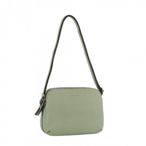 Jade Pierre Cardin Leather Crossbody Bag | 4398-MPDGT