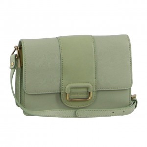 Jade Pierre Cardin Leather Flapover Cross-Body Clutch | 4568-NLQVB