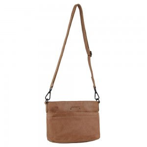 Light Brown Pierre Cardin Leather Cross-Body Bag | 7158-VIOGA