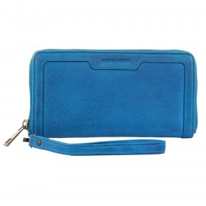 Light Turquoise Pierre Cardin Leather Zip around wallet w Wristlet | 6219-VGAKJ