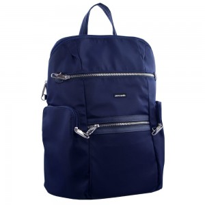 Navy Pierre Cardin Anti-Theft Backpack | 4583-DGQKI