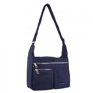 Navy Pierre Cardin Anti-Theft Cross Body Bag | 4759-FKJXD