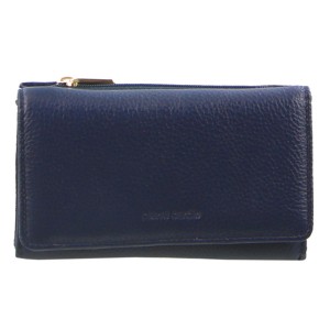 Navy Pierre Cardin Leather Tri-Fold Wallet | 9064-NFVAQ