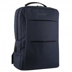 Navy Pierre Cardin Travel & Business Backpack with Built-in USB Port | 2743-TBFQI