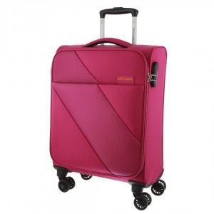 Pink Pierre Cardin 55cm CABIN Soft-Shell Suitcase | 0574-OCDGH