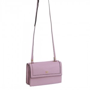 Pink Pierre Cardin Leather Flap Over Cross-Body Bag | 8259-AKJWS