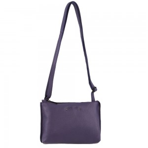 Purple Pierre Cardin Leather Trendy Cross-Body Bag | 0493-JTONY